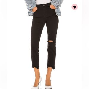 LEVIS 724 High Rise Straight Crop in Black Pixel